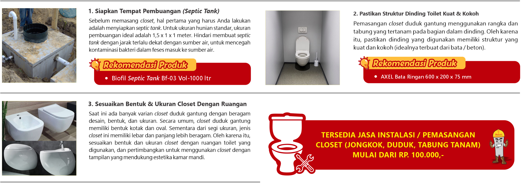 Yang harus diperhatikan sebelum memasang toilet gantung